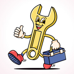 Wrench carrier tool box, cartoon mascot