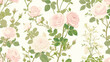 Elegant seamless pattern with blooming Provence ros