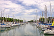 Yachts and sailboats moored in the canal in Rimini Italy
