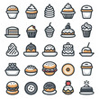 Bread maker icon set simple design