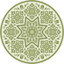Vector Abstract Decorative Round Floral Ethnic Ornamental Illustration