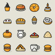 Bread maker icon set simple design