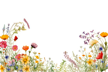 Wall Mural - dainty wildflowers as a frame border