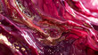 Glowing ruby marble ink drifts gracefully over a mesmerizing abstract backdrop, gleaming with luminous glitters.