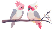 Galah Rose-breasted Cockatoo. Pink And Grey Winged