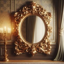 Set Of Majestic Mirrors 8 Bit Pixel With Ornate Frames And Filigree Game Asset Design With Candles Holder Concept Art