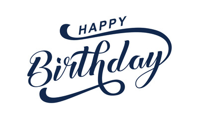 Wall Mural - Happy Birthday lettering text vector, black color. Vector illustration. Happy Birthday typography, Happy Birthday text
