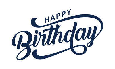 Wall Mural - Happy Birthday lettering text vector, black color. Vector illustration. Happy Birthday typography, Happy Birthday text
