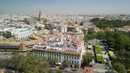 Canvas Print - Aerial view of Sevilla, Andalusia. Southern Spain