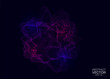 Dynamic form made of particles. Glowing 3d futuristic shape. Vector illustration.