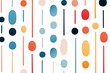 Vertical stripe and dot rhythm, flat pattern, graphic art, white background ,  pattern vectors and illustration