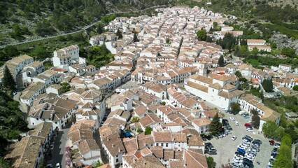 Sticker - Aerial view of Grazalema, Andalusia. Southern Spain