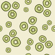 Background with kiwi fruit. Seamless pattern in hand drawn style.