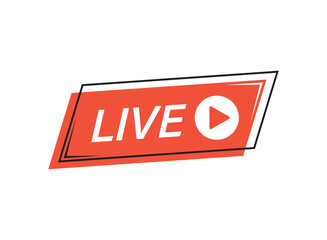 Poster - Live stream button icon in flat style. Webinar vector illustration on isolated background. Streaming sign business concept.