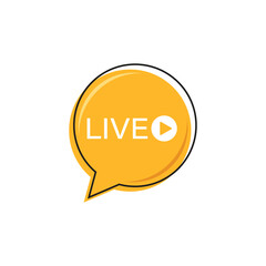 Poster - Live stream button icon in flat style. Webinar vector illustration on isolated background. Streaming sign business concept.