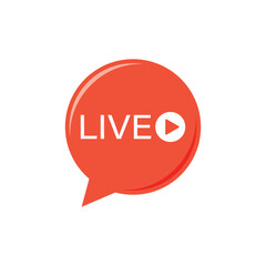 Poster - Live stream button icon in flat style. Webinar vector illustration on isolated background. Streaming sign business concept.