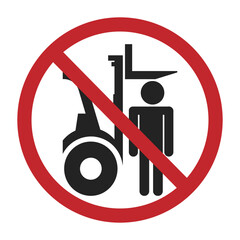 Canvas Print - Isolated label pictogram icon of do not stand under forklift, industrial safety sign