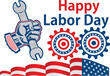 USA Labor Day Banner. Celebration with American
