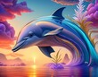 illustration of a dolphin in the ocean