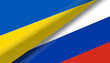 Russia vs Ukraine folded flags Background