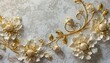 Golden Blossoms: Illuminated Decorative Texture on Plaster Walls