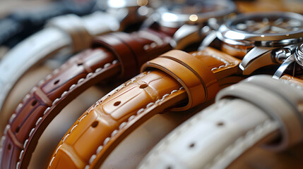 colourful wristwatch leather strap