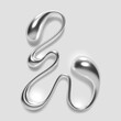 3D melted liquid metal letter L, English alphabet, with a glossy reflective surface, abstract fluid droplet shape, and silver chrome gradient. Isolated vector letter for modern Y2K typography design