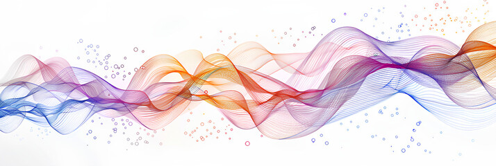 Poster - Abstract colored smooth lines on a white background, banner.