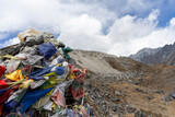 Fototapeta  - The five-colored flags seen in the Himalayas have many meanings
