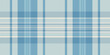 Subtle seamless fabric plaid, hipster texture tartan check. Kingdom vector textile background pattern in light and cyan colors.