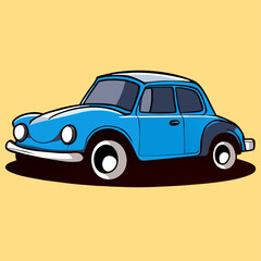 Wall Mural - cute car background art 