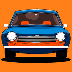 Wall Mural - cute car background art