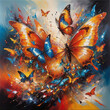 drawing oil abstract butterfly,  AI generated