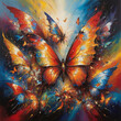 drawing oil abstract butterfly,  AI generated