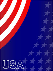 Wall Mural - United States  flag symbols decorative border frame on dark blue background with copy space for text.