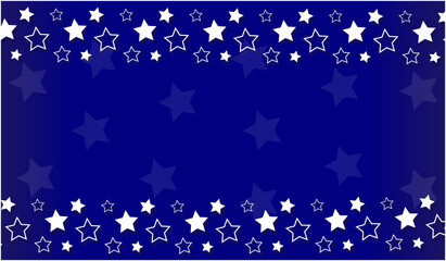 Wall Mural - Blue holiday background with stars design template. American flag symbols stars on empty blue background.