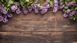 A backdrop of rustic wood sets off the vibrant beauty of lilac blooms