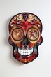 Handcrafted Paper Quilling Detailed Mexican Skull Artwork