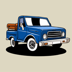 Wall Mural - cute truck background