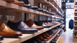 Fashion-forward men's footwear displayed amidst chic women's shoe selections online.