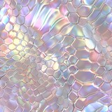 Fototapeta Uliczki - Seamless snake skin pattern with pastel holographic iridescent tones