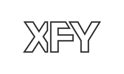 Poster - xfy logo design template with strong and modern bold text. initial based vector logotype featuring s
