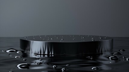 Wall Mural - Podium mockup, Abstract Water Drop Background, 3d render