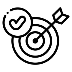 Poster - target with checkmark icon