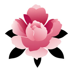 Sticker - peony background art high