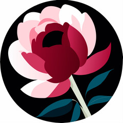 Sticker - peony background art high