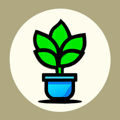 Sticker - plant cute background art