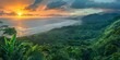 the breathtaking landscape of Costa Rica, showcasing lush vegetation, majestic mountains, and dramatic skies that highlight the country's natural beauty