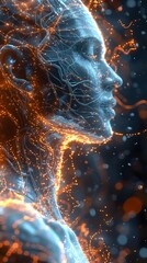 Poster - Generative AI : Create a image that visually explores and contrasts the concepts of neural networks and artificial intelligence.