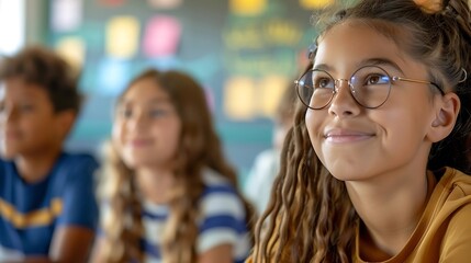 Poster - Generative AI : two students, girl and boy, in a classroom